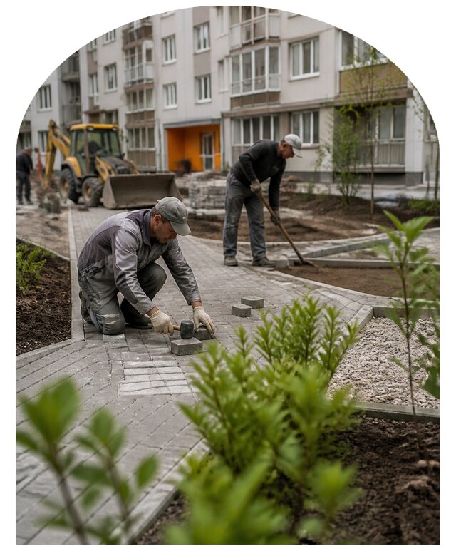 Благоустройство двора многоквартирного дома в Ишимбае